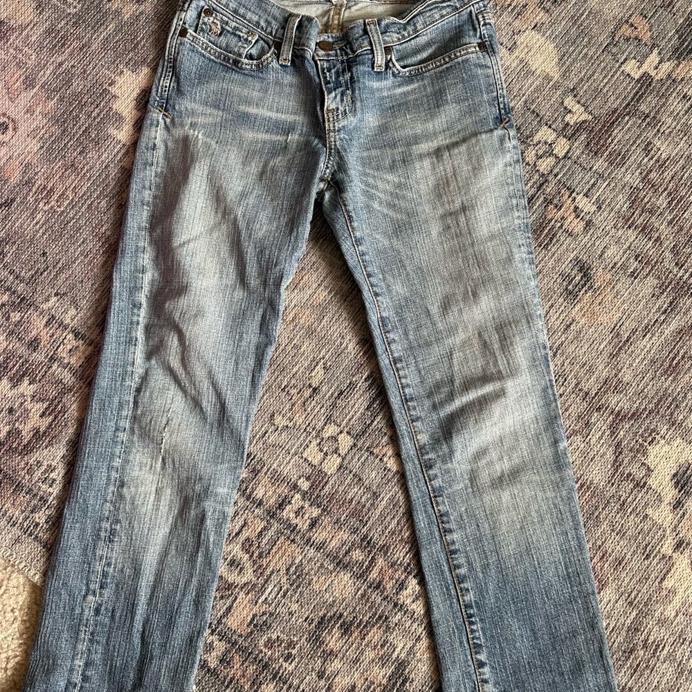 Abercrombie & Fitch Blue Ankle Cropped Jeans